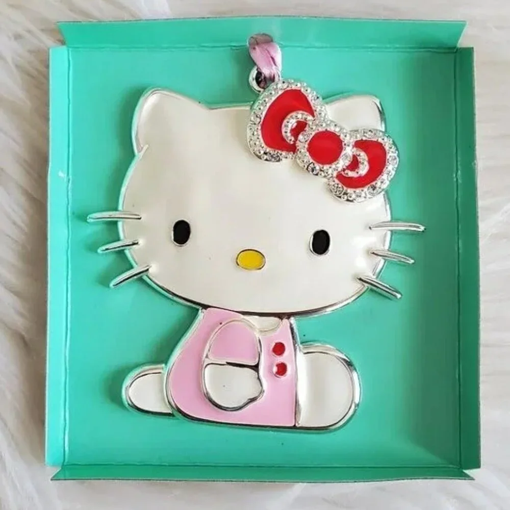 Hello Kitty Collectible Ornament Wearing Pink Dress & A Red Bow